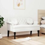 vidaXL Banc Chesterfield Blanc 120 5 x 65 x 75 cm Cuir synthétique