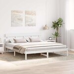 vidaXL Cadre de lit Blanc 180 x 200 cm Bois de pin massif