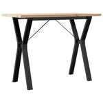 vidaXL Table à manger cadre en Y 100x50x75 5 cm bois pin massif acier