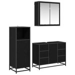 vidaXL Ensemble de mobilier de salle de bain 3 Pièces Chêne noir