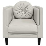 vidaXL Fauteuil avec coussin crème velours