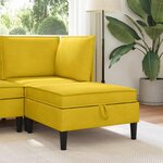 vidaXL Pouf avec Rangement Jaune Velours