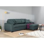 Canapé d'angle convertible réversible 4 places - Tissu Vert - 244 x 151 x 90 - HAMILTON