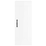 vidaXL Buffet haut Blanc brillant 34 5x34x180 cm Bois d'ingénierie