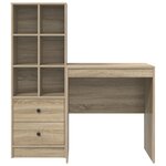 vidaXL Bureau avec rangement en chêne Sonoma et bois d'ingénierie