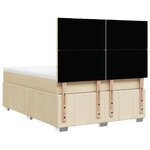 vidaXL Sommier à lattes de lit avec matelas Crème 140x200 cm Tissu
