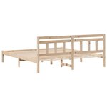 vidaXL Cadre de lit avec tête de lit Marron Bois de pin