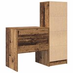 vidaXL Bureau avec tiroir avec étagère avec stockage 2 Pièces Bois ancien