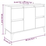 vidaXL Meuble d'évier chêne fumé 80x33x60 cm bois d'ingénierie