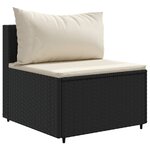 vidaXL Salon de jardin 5 Pièces avec coussins Noir Résine tressée