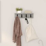 vidaXL Porte-manteau mural avec étagère Gris béton 40 x 10.5 x 10.5 cm
