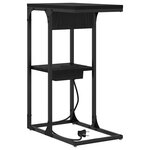vidaXL Table de chevet Chêne Noir 41.5 x 26 x 60.5 cm