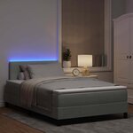 vidaXL Lit à ressort LED avec matelas Gris clair 120 x 200 cm Velours