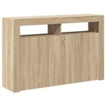 vidaXL Buffet avec lumières LED chêne sonoma 115 5x30x75 cm