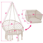 Tectake Fauteuil suspendu GRAZIA - beige