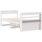 vidaXL Cadre de lit sans matelas blanc 90x190 cm bois de pin massif