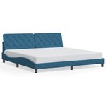 vidaXL Cadre de lit sans matelas bleu 200x200 cm velours