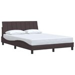 vidaXL Cadre de lit sans matelas Hanko marron foncé 140x190 cm tissu