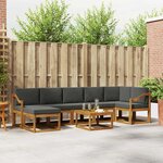 vidaXL Ensemble de canapés d'extérieur 8 Pièces Naturel et Anthracite