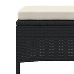 vidaXL Canapé de jardin table à thé et tabourets Résine tressée Noir