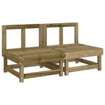 vidaXL Canapés centraux avec coussins 2 Pièces bois de pin imprégné