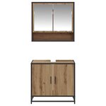 vidaXL Ensemble de mobilier de salle de bain 2 Pièces Chêne artisanal
