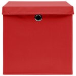 vidaXL Boîtes de rangement avec couvercles 4 Pièces 28x28x28 cm Rouge