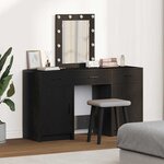 vidaXL Table de Toilette 3 Pièces Noir 50 x 41 x 135 cm Bois d'ingénierie