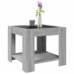 vidaXL Table basse avec LED sonoma gris 53x53x45 cm bois d'ingénierie