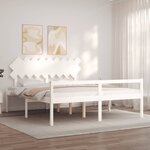vidaXL Lit pour personne âgée sans matelas blanc bois massif