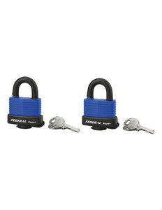 THIRARD - Lot de 2 cadenas à clé Fédéral Lock Sea Line  laiton   extérieur  anse inox  40mm  2 clés s'entrouvrant - THIRARD