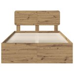 vidaXL Cadre de lit Chêne artisan 135 x 190 cm Pin massif