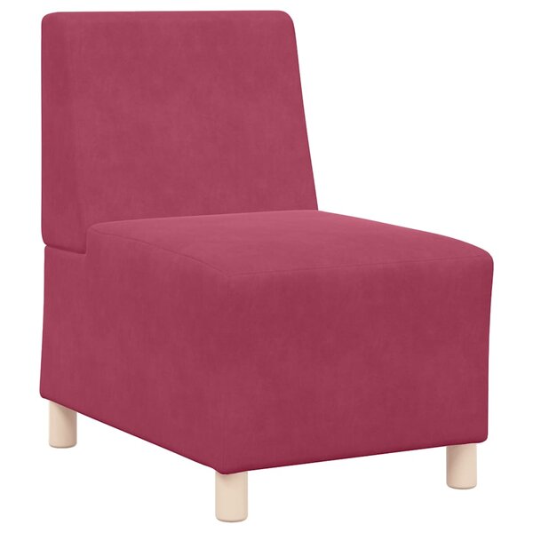 vidaXL Canapé modulaire sans accoudoirs Rouge vin 55 cm Velours