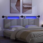vidaXL Tête de lit suspendue Avec lumière LED Gris clair Tissu