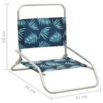 vidaXL Chaises de plage pliables 2 Pièces Motif de feuilles Tissu