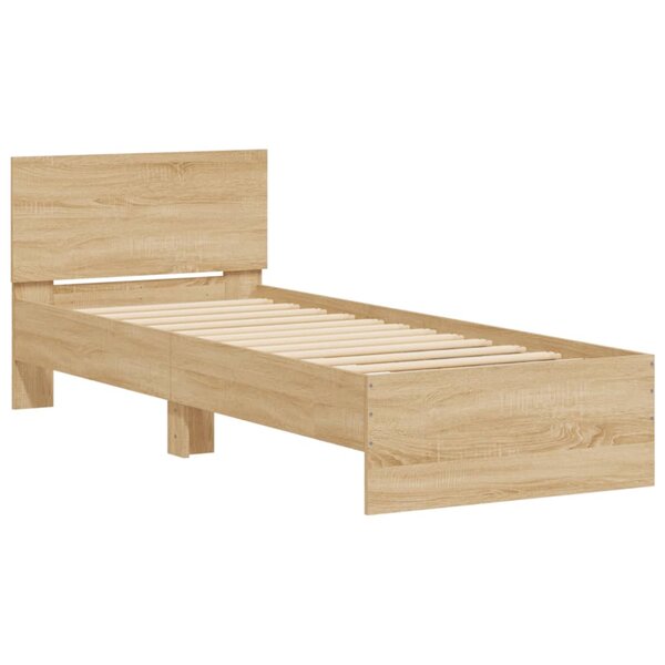 vidaXL Cadre de lit sans matelas avec tête de lit 90x190 cm