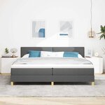 vidaXL Lit à ressorts avec matelas Gris foncé 200 x 200 cm tissu