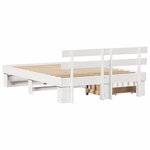 vidaXL Cadre de lit avec tiroir Blanc 140 x 200 cm Bois massif en pin