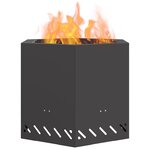 vidaXL Foyer sans fumée Noir 58 x 58 x 51 cm Acier