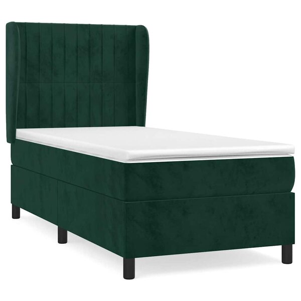vidaXL Sommier à lattes de lit avec matelas Vert foncé 100x200 cm