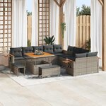 vidaXL Ensemble de canapé de jardin 13 Pièces Gris 100 x 100 x 71 cm