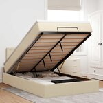 vidaXL Cadre de lit ottoman avec matelas crème 120x200cm tissu