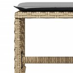 vidaXL Tabourets jardin et coussins lot de 4 mélange beige 41x41x36 cm