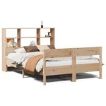 vidaXL Lit bibliothèque sans matelas 135x190 cm bois de pin massif