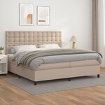 vidaXL Sommier à lattes de lit avec matelas Cappuccino 200x200 cm