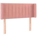 vidaXL Tête de lit avec oreilles Rose 93x16x78/88 cm Velours