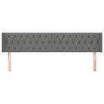 vidaXL Tête de lit avec oreilles Gris foncé 203x16x78/88 cm Tissu