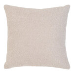 Coussin carré beige en polyester bouclé 45 x 45 cm
