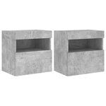 vidaXL Meubles TV muraux et lumières LED 2Pièces gris béton 40x30x40 cm