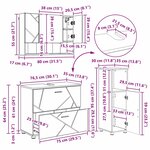 vidaXL Ensemble de mobilier de salle de bain 3 Pièces Chêne fumé
